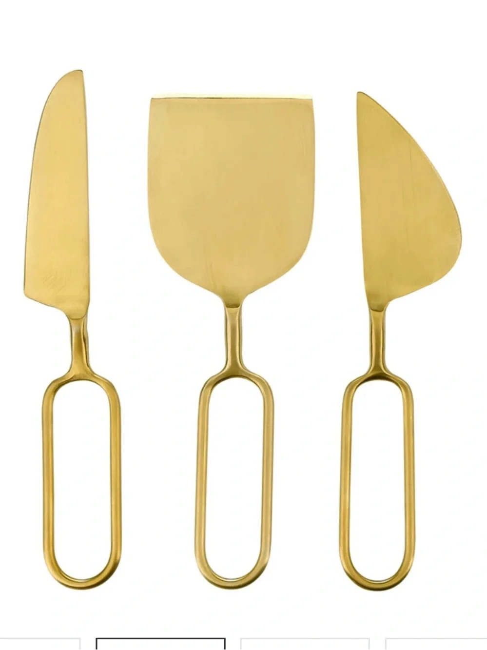 Santa Barbara Design Studio - Loop Gold Handle Cheese Knives - NWT